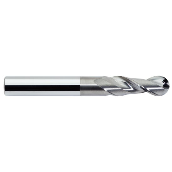 Picture of M.A. Ford 135B4724N3 Dia 12mm SH 0.4724 LOC 0.6299 OAL2.9921 End Mill Standard Flute Standard Helix Carbide Uncoated Single End Ball NoseBall TuffCut® AL